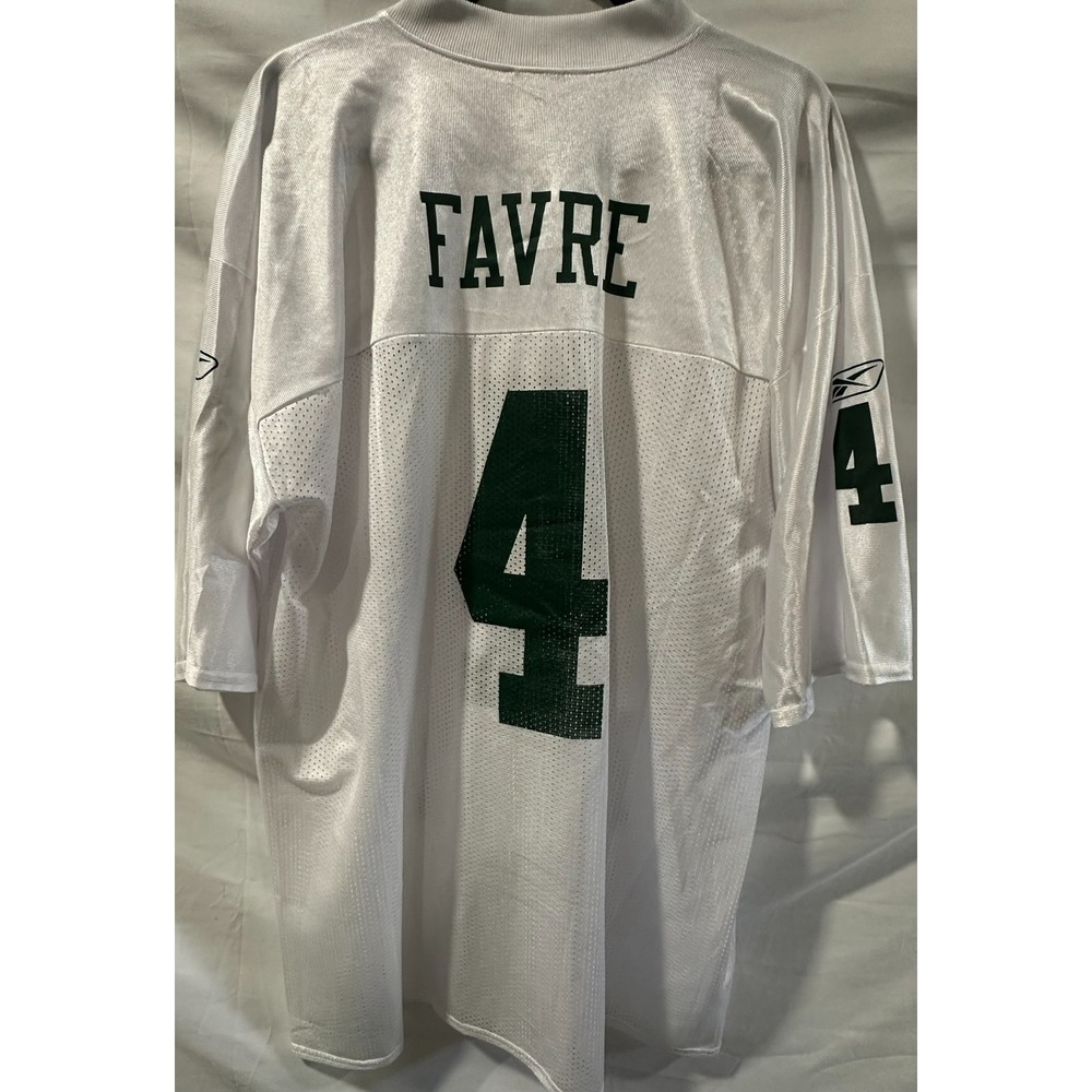 White NFL Reebok New York Jets Jersey Men's XL #4 FAVRE
